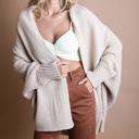 One Size Fits Most Oatmeal Kelsey Boho Sleeve Knit Cardigan