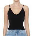 S-M Black Liliana Lettuce Edge Cami