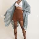 One Size Fits Most Sage Leesa Boho chevron Lightweight kimono
