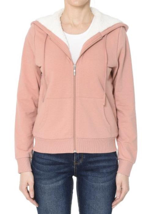 Sherpa lined Zip-up Hoodie
