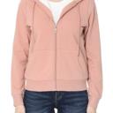 Small Mauve Sherpa lined Zip-up Hoodie