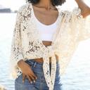 One Size Fits Most Ivory Layla Embroidered  Floral Kimono Wrap