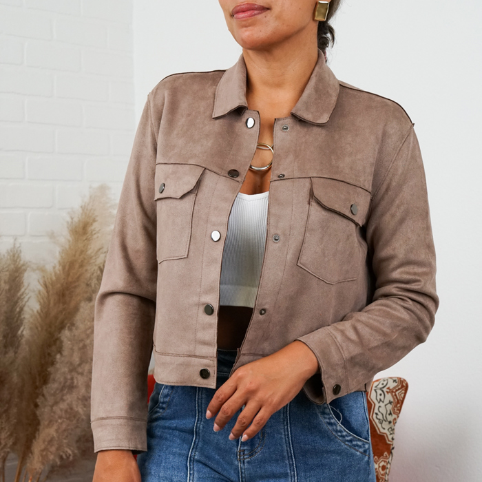 Lyssa Suede Trucker Jacket