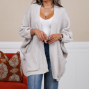 One Size Fits Most Oatmeal Catalina Ribbed Knit Cardigan