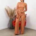 Small Camel Lauren Crinkled Plisse 2pc Loungewear Set