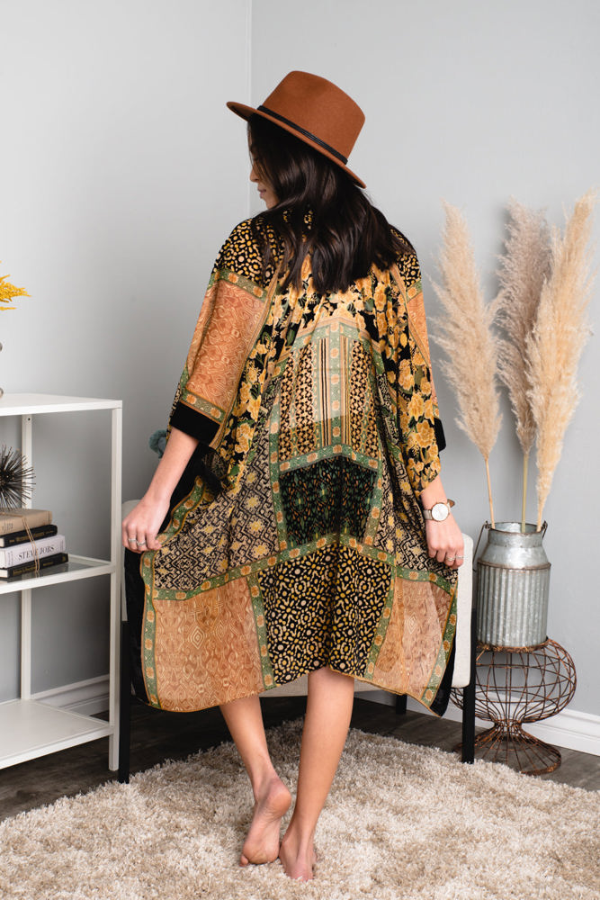 Alice Burnout Bohemian Velvet Kimono