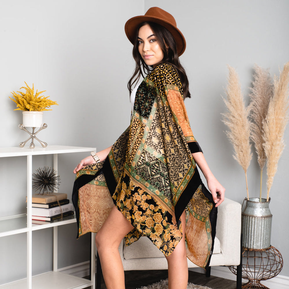 Alice Burnout Bohemian Velvet Kimono