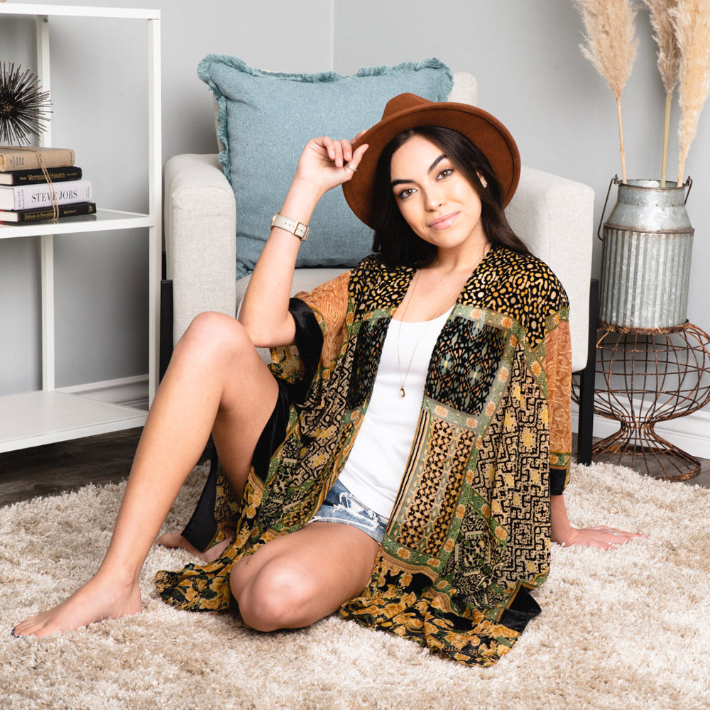 Alice Burnout Bohemian Velvet Kimono