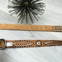 One Size Fits Most Tan Alice Studded Faux Leather Belt