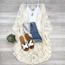 One Size Fits Most Ivory Emily Embroidered Mesh Kimono