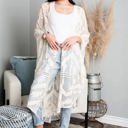 One Size Fits Most Ivory Emily Embroidered Mesh Kimono