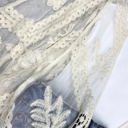 One Size Fits Most Ivory Emily Embroidered Mesh Kimono