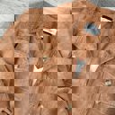 Small Camel Aria oversized quilted lined corduroy jacket