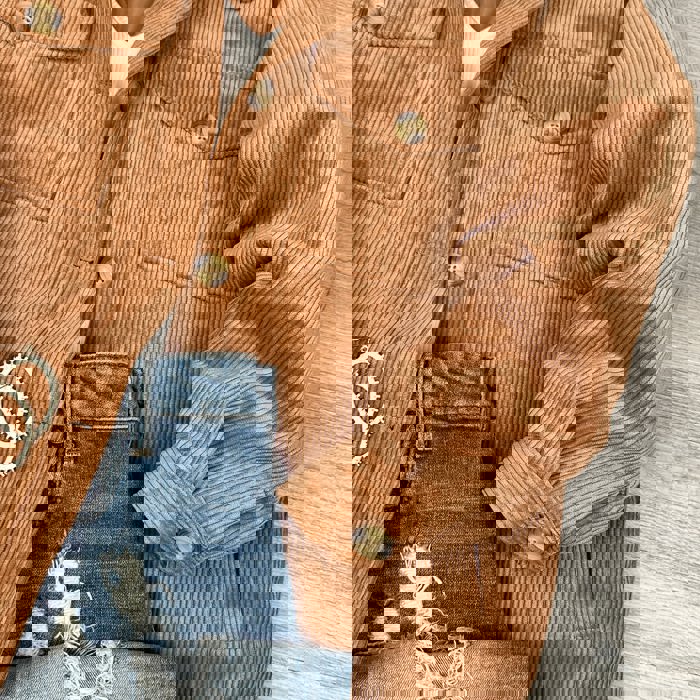 Aria oversized quilted lined corduroy jacket