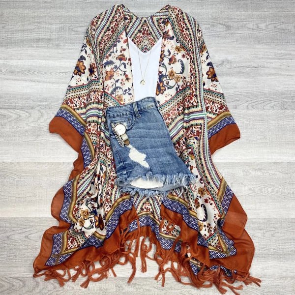 Bohemian Tassel kimono / Kimonos boho chic Cover-up