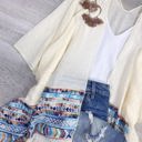 One Size Fits Most Ivory Brandie Tassel Kimono