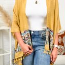 One Size Fits Most Mustard Brandie Tassel Kimono