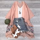 One Size Fits Most Peach Brandie Tassel Kimono