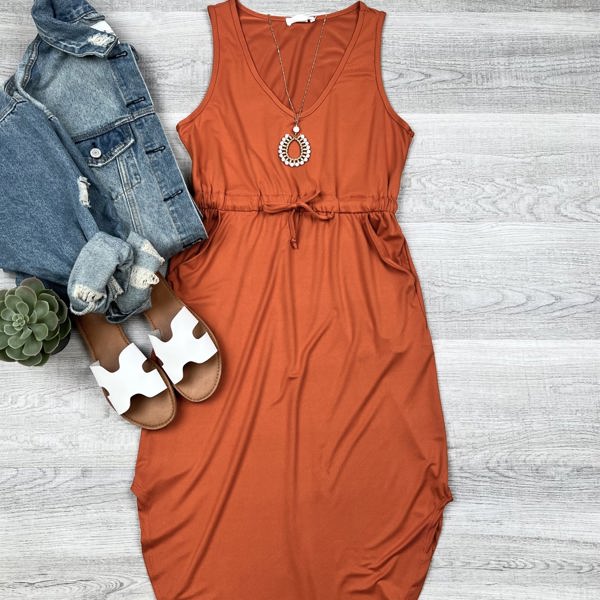 Brooke Side Pockets Sleeveless Dress