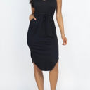 Small Black Brooke Side Pockets Sleeveless Dress