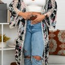 One Size Fits Most Black Camila Embroider Floral kimono