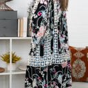 One Size Fits Most Black Camila Embroider Floral kimono