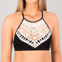 M-L Black Chrochet Lace Bralette