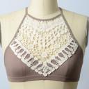 M-L Mocha Chrochet Lace Bralette