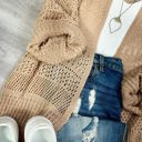 One Size Fits Most Blush Crochet Netted Cardigan