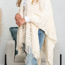 One Size Fits Most Ivory Darci Comfy Ruana/Shawl