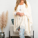 One Size Fits Most Ivory Darci Comfy Ruana/Shawl