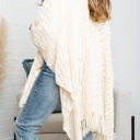 One Size Fits Most Ivory Darci Comfy Ruana/Shawl