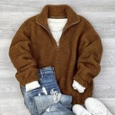 Cognac Small Teddy Half Zip Jacket