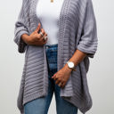 One Size Fits Most Gray Emma Ribbed  Knit Ruana