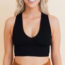 M-L Black Everyday Ribbed Crop Top