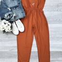 S-M Rust Barbara Sleeveless Jumpsuit