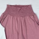 Large Mauve High-Waisted Smocked Lounge Jogger