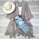 One Size Fits Most Grey Kayla Cozy Bohemian Ruana