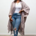 One Size Fits Most Grey Kayla Cozy Bohemian Ruana