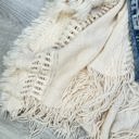 One Size Fits Most Ivory Kayla Cozy Bohemian Ruana