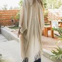 One Size Fits Most Ivory Kayla Cozy Bohemian Ruana