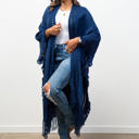 One Size Fits Most Navy Kayla Cozy Bohemian Ruana