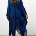 One Size Fits Most Navy Kayla Cozy Bohemian Ruana