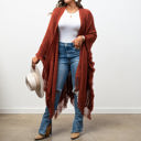 One Size Fits Most Rust Kayla Cozy Bohemian Ruana