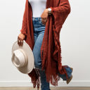 One Size Fits Most Rust Kayla Cozy Bohemian Ruana