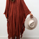 One Size Fits Most Rust Kayla Cozy Bohemian Ruana