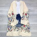 One Size Fits Most Cream Long sleeve Embroidered Summer Cardigan