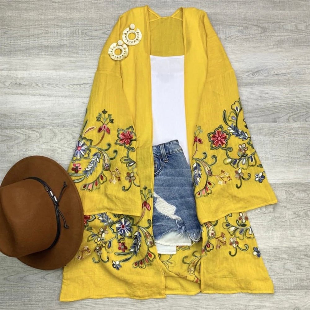 Long sleeve Embroidered Summer Cardigan