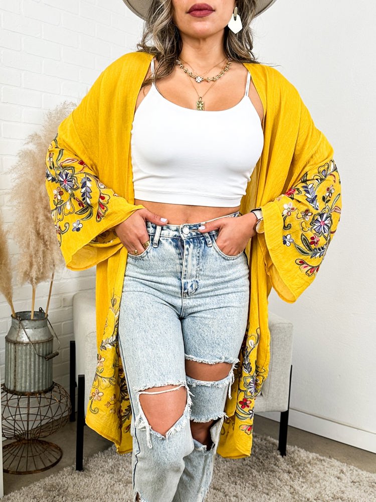 Long sleeve Embroidered Summer Cardigan