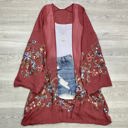 One Size Fits Most Plum Long sleeve Embroidered Summer Cardigan